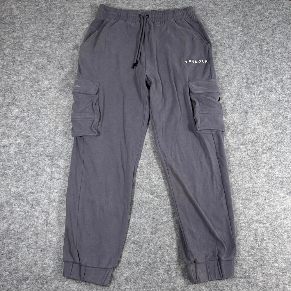 YoungLA Cargo Jogger Sweatpants Mens XL Gray 240 Athletic